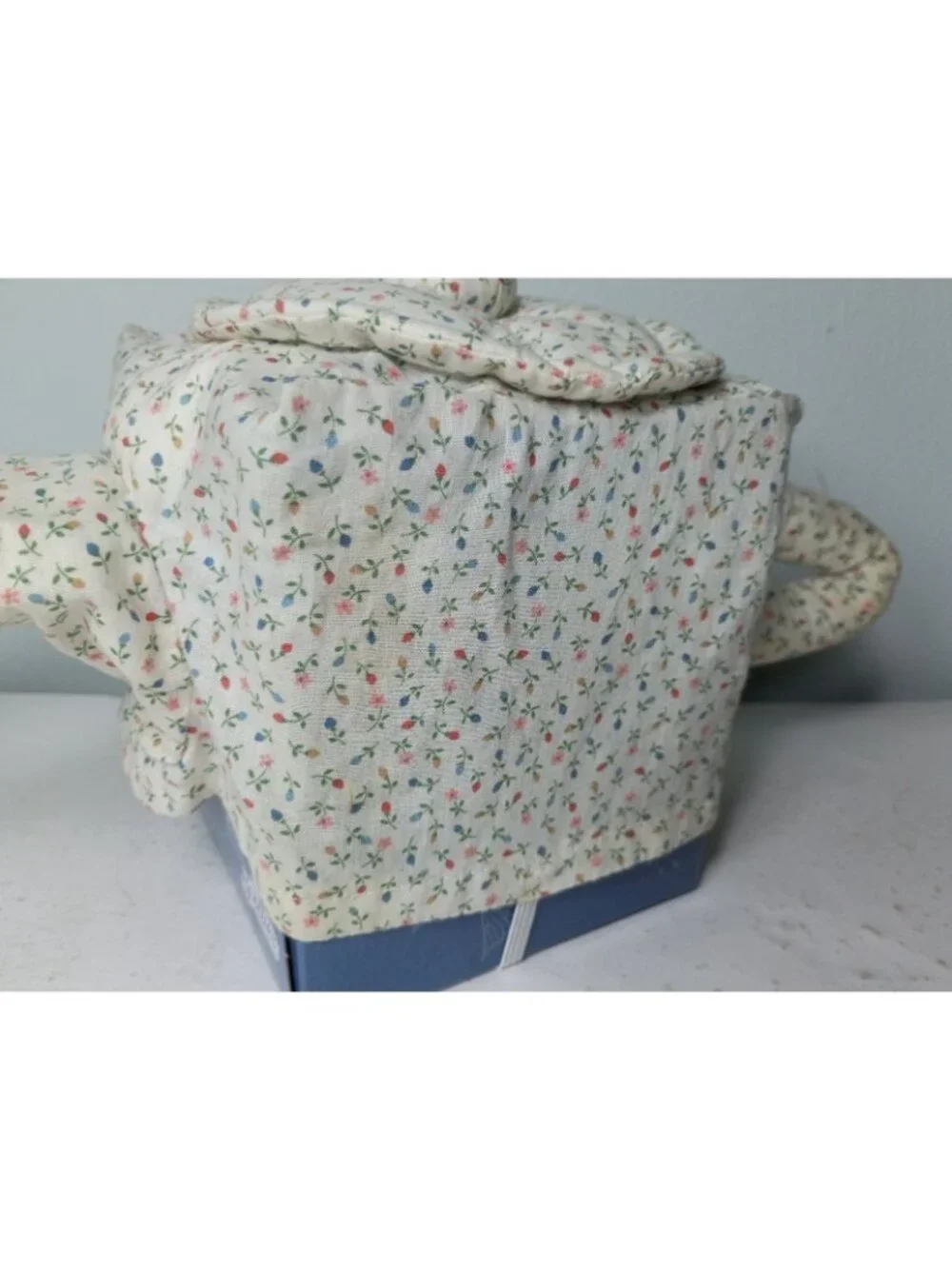 Vintage Handmade Fabric Teapot Tissue Box Cover Cottagecore Granny Floral READ